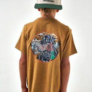 BURLEBO FALL Youth Short Sleeve Pocket Tee DUCK DOG - SS - LIGHT BROWN